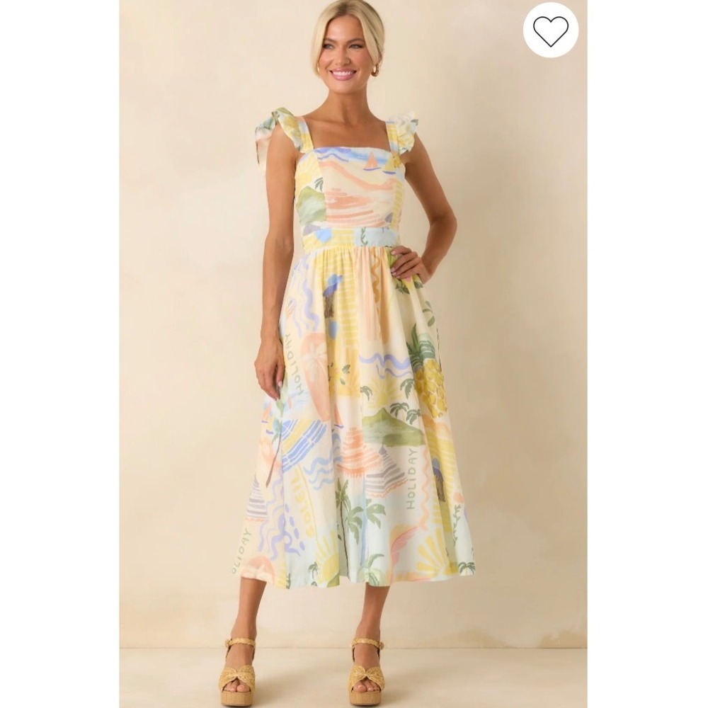 NWT Prosperina Nicolina Multi Print Cotton Midi Dress /MSRP $168 but Sold Out